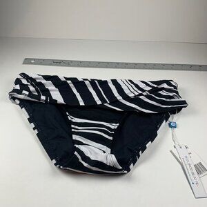 Bleu Rod Beattie Women's Black High Waisted Draped Bikini Swim Bottom Size 6 NWT